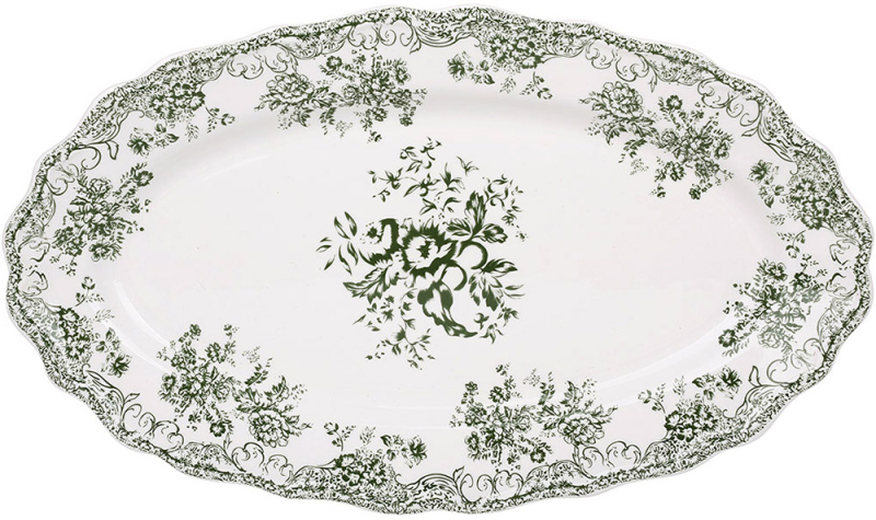 Блюда овальные фарфоровые (6шт) "Vintage Rose" 36х21см
