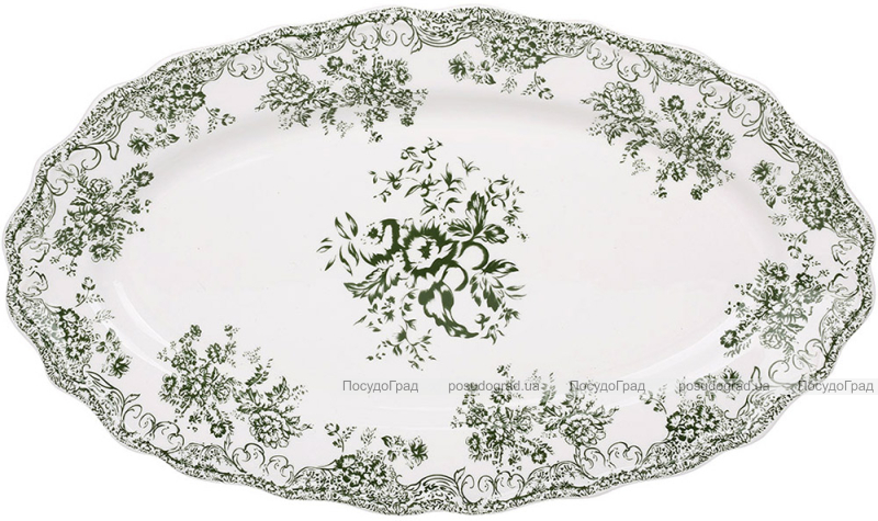 Блюда овальные фарфоровые (6шт) "Vintage Rose" 36х21см