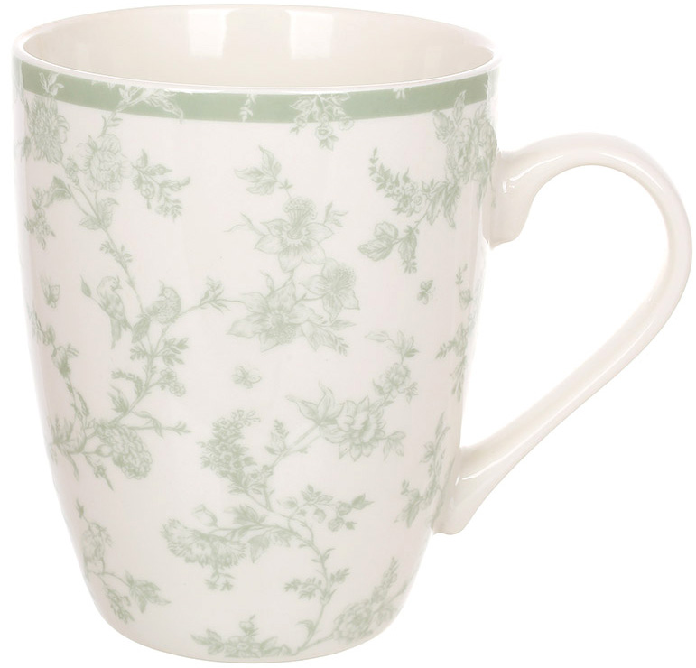 Кухлі порцелянові (чашки чайні) "Floral Green" 6 кухлів 350мл
