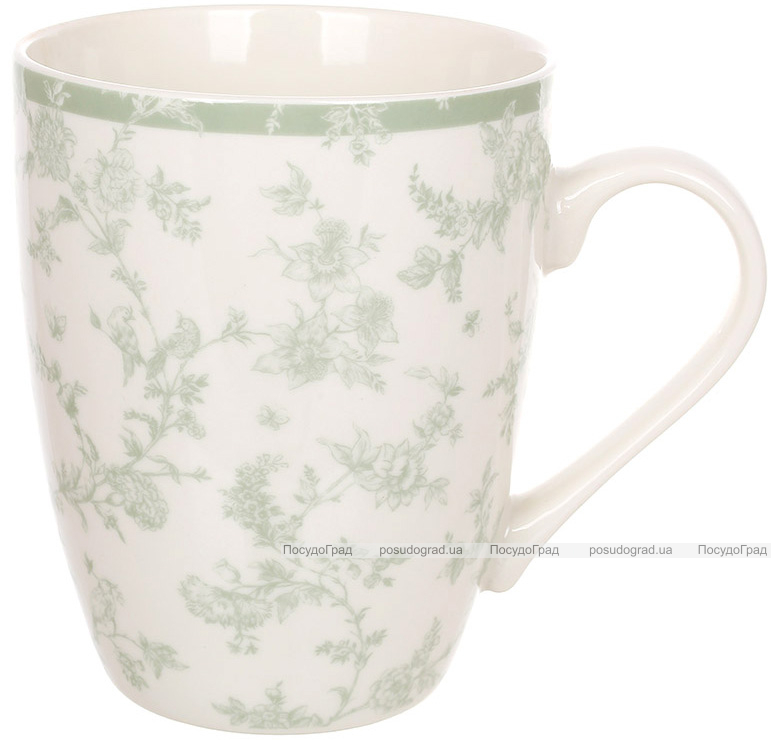 Кружки фарфоровые (чашки чайные) "Floral Green" 6 кружек 350мл