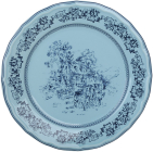 Набор 6 фарфоровых тарелок "Heritage Toile" Ø22см, французская бирюза