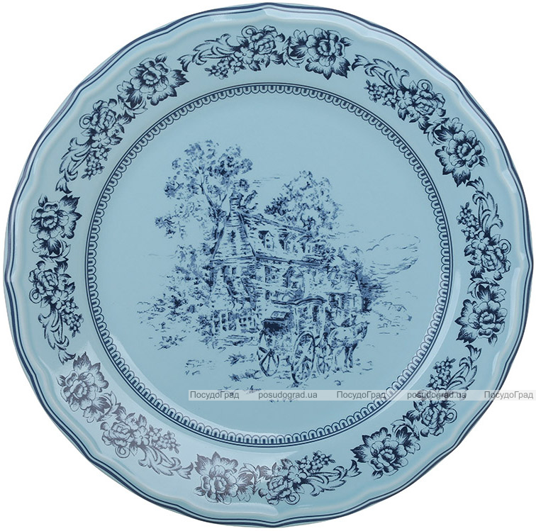 Набор 6 фарфоровых тарелок "Heritage Toile" Ø22см, французская бирюза