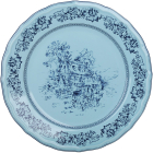 Набор 6 фарфоровых тарелок "Heritage Toile" Ø27см, французская бирюза