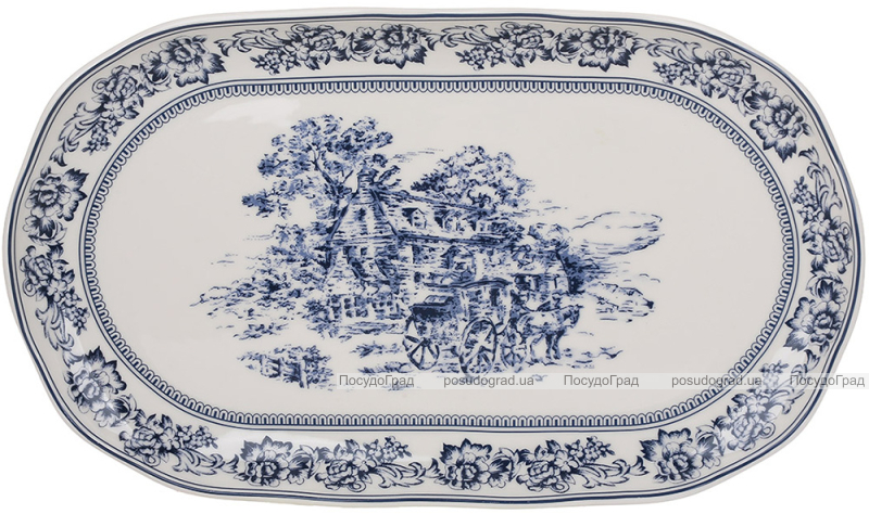 Набор 2 фарфоровых овальных блюда "Heritage Toile" 35.5х20.5см, голубой