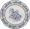 Набор 6 фарфоровых тарелок "Heritage Toile Blue" Ø22см, голубой орнамент