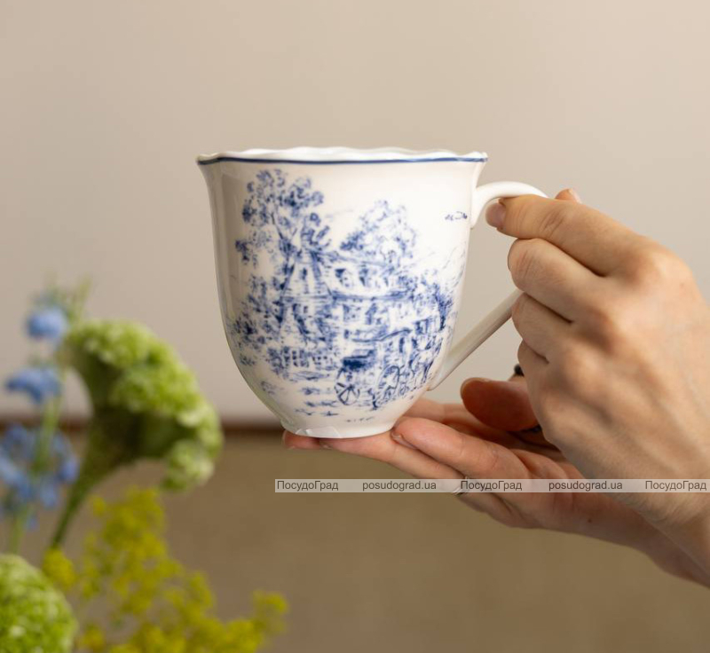 Набор 2 фарфоровых овальных блюда "Heritage Toile" 35.5х20.5см, голубой