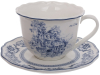 Чайный фарфоровый сервиз "Heritage Toile Blue" 6 чашек 320мл с блюдцами