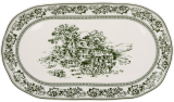 Набор 2 фарфоровых овальных блюда "Heritage Toile" 35.5х20.5см, зеленый
