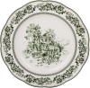 Набор 6 фарфоровых тарелок "Heritage Toile Green" Ø27см, зеленый орнамент