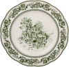Набор 6 фарфоровых тарелок "Heritage Toile Green" Ø22см, зеленый орнамент