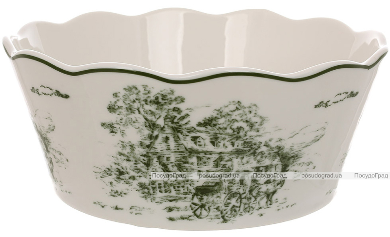 Набор 6 фарфоровых салатников "Heritage Toile Green" 900мл, зеленый орнамент