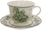 Чайный фарфоровый сервиз "Heritage Toile Green" 6 чашек 320мл с блюдцами
