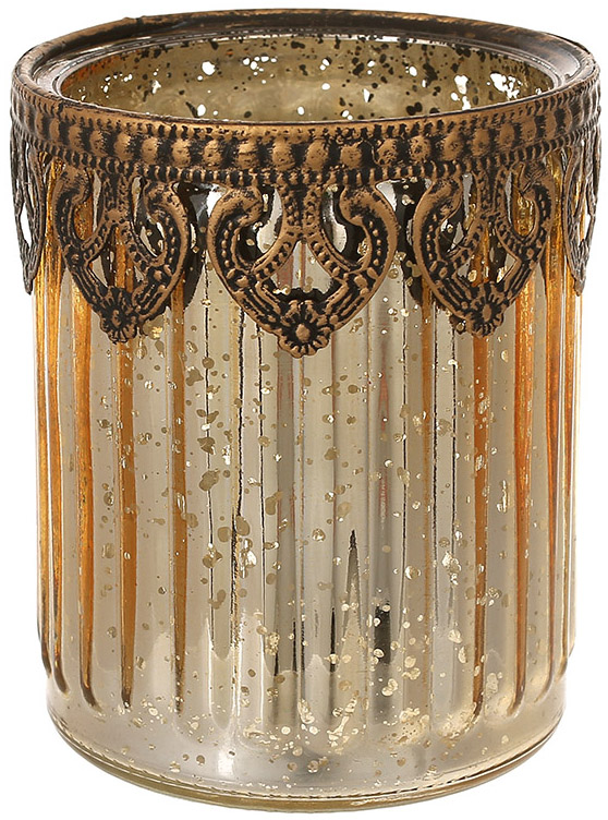 Свічник скляний "Antique" Ø8см, античне золото