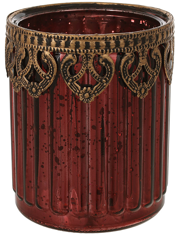 Свічник скляний "Antique" Ø8см, античний пурпур