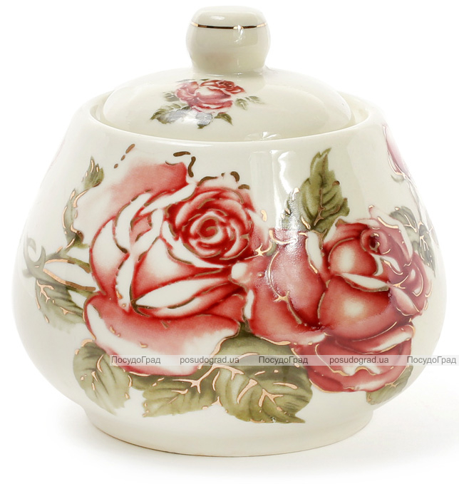 Сахарница Cream Rose "Корейская Роза" 300мл, фарфоровая