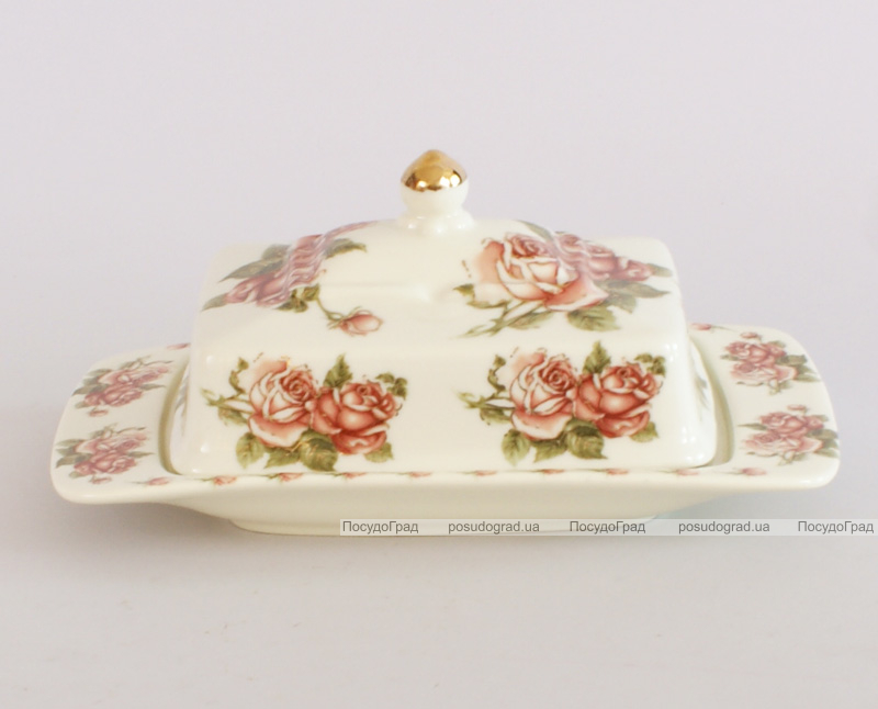 Масленка "Cream Rose" 20см, фарфоровая