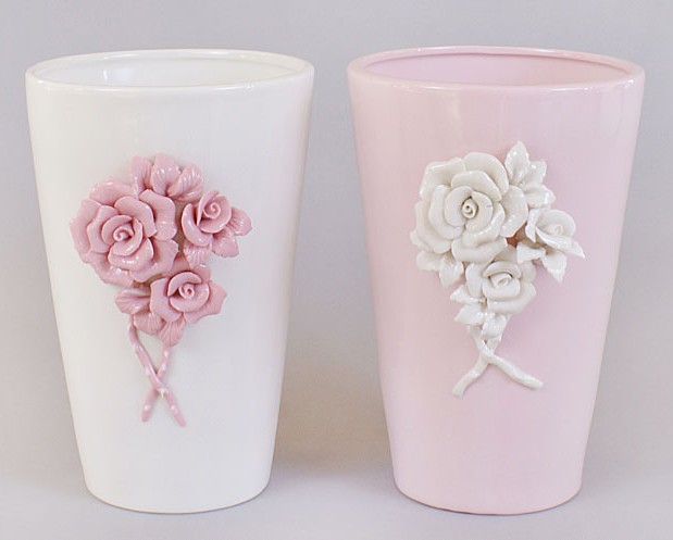 Ваза фарфорова Bona 19см "Золотий сад" Wide cone with roses