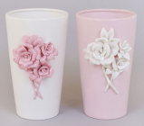 Ваза фарфоровая Bona 16см "Золотой сад" Сone mini with roses