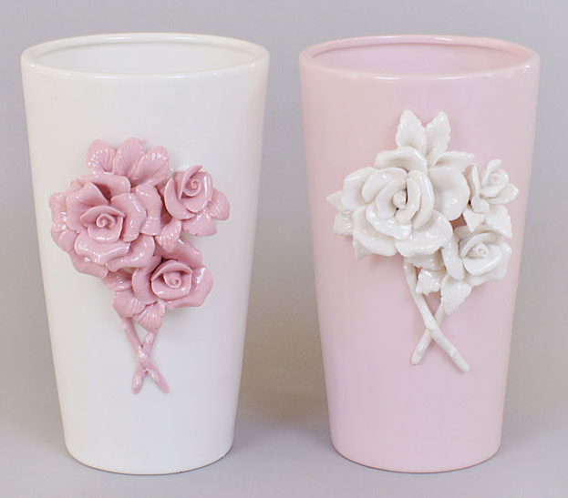 Ваза фарфорова Bona 16см "Золотий сад" Сone mini with roses