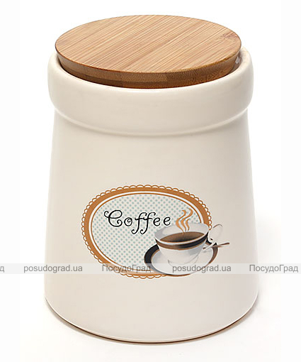 Банка Country Kitchen COFFEE 900мл с бамбуковой крышкой