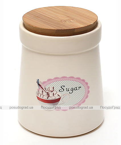Банка Country Kitchen SUGAR 900мл з бамбуковою кришкою