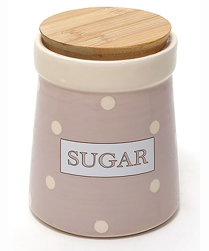 Банка Country Kitchen SUGAR 900мл рожева з бамбуковою кришкою