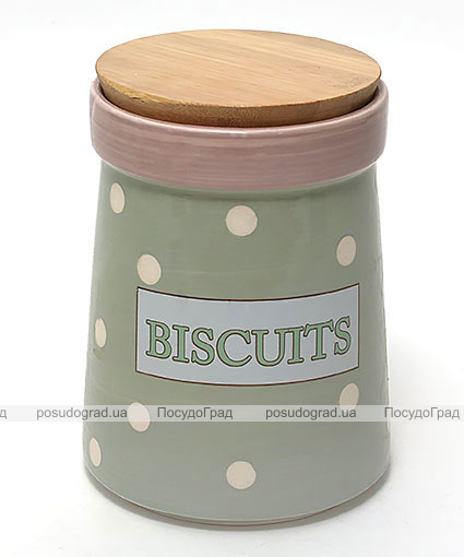 Банка Country Kitchen BISCUITS 1400мл зелена з бамбуковою кришкою