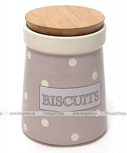Банка Country Kitchen BISCUITS 1400мл рожева з бамбуковою кришкою
