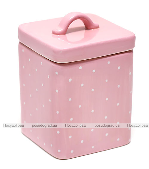 Банка Country Kitchen Pink для сипучих продуктів 950мл квадратна