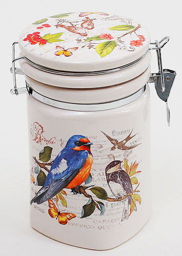 Банка кругла "Birds Garden" 730мл з кришкою на металевій затяжці