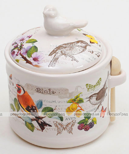 Банка для сипучих продуктів "Birds Garden" 350мл з дерев'яною ложкою