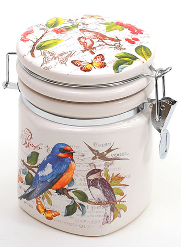 Банка кругла "Birds Garden" 650мл з кришкою на металевій затяжці