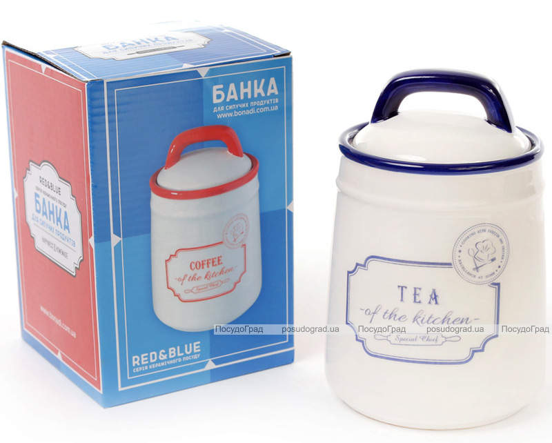 Банка керамическая Red&Blue TEA 800мл, синяя