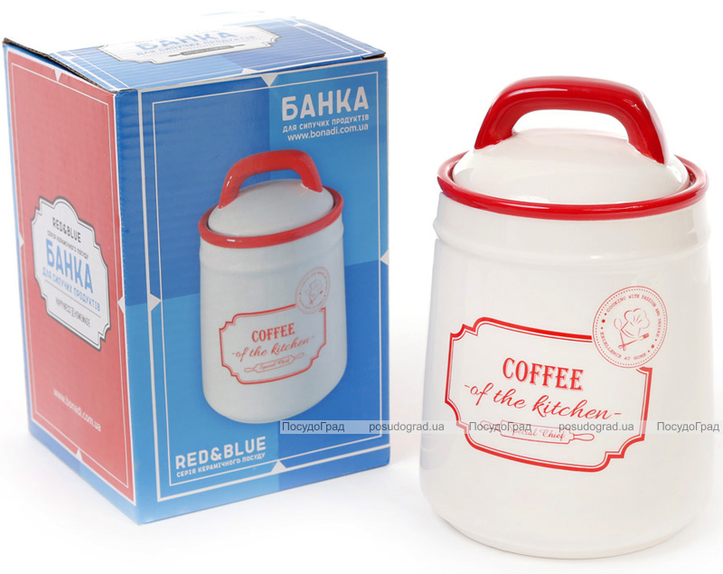 Банка керамическая Red&Blue COFFEE 800мл, красная