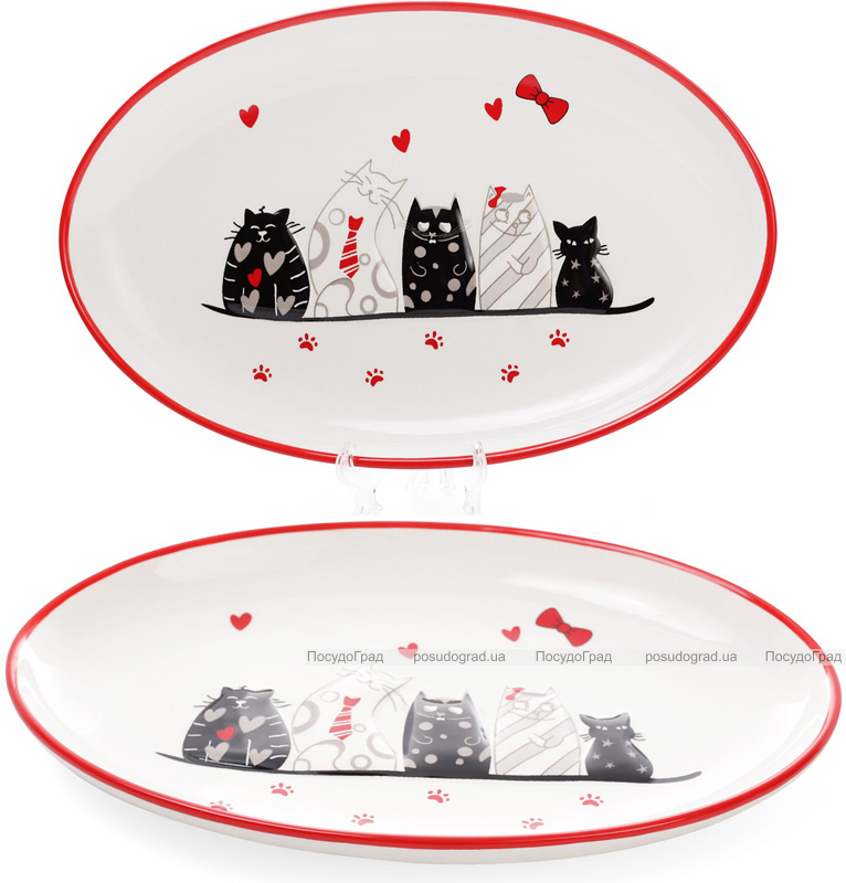Блюдо керамічне "I Love My Cat" 28.6х18.2см овальне
