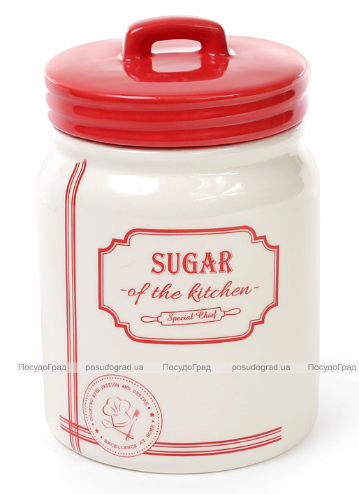 Банка керамическая Red&Blue SUGAR 900мл, красная