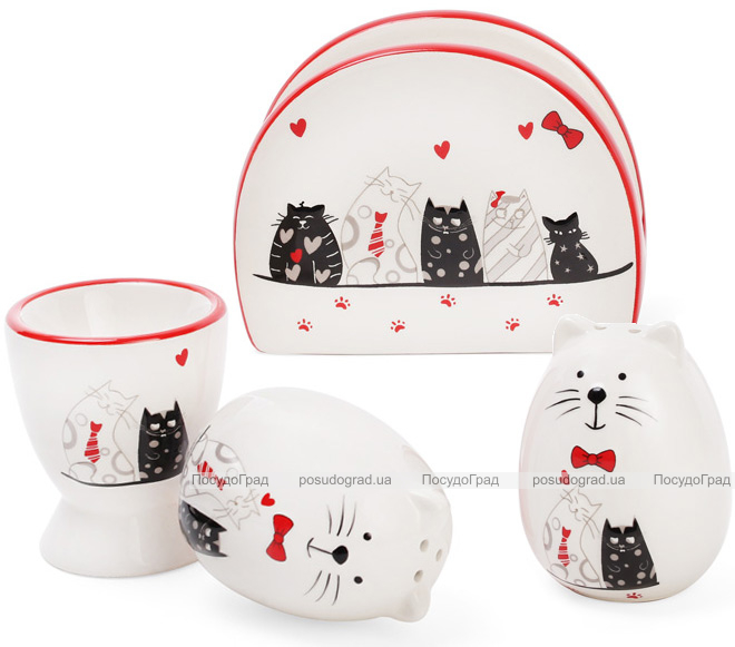 Серветниця керамічна "I Love My Cat" 10.4х5х8см