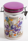 Банка круглая "Iris Flower" 14.2x10.5x17.5см с крышкой на металлической затяжке