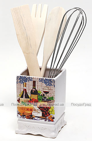 Підставка Cheese&Wine для кухонного приладдя + дерев'яні лопатки і вінчик