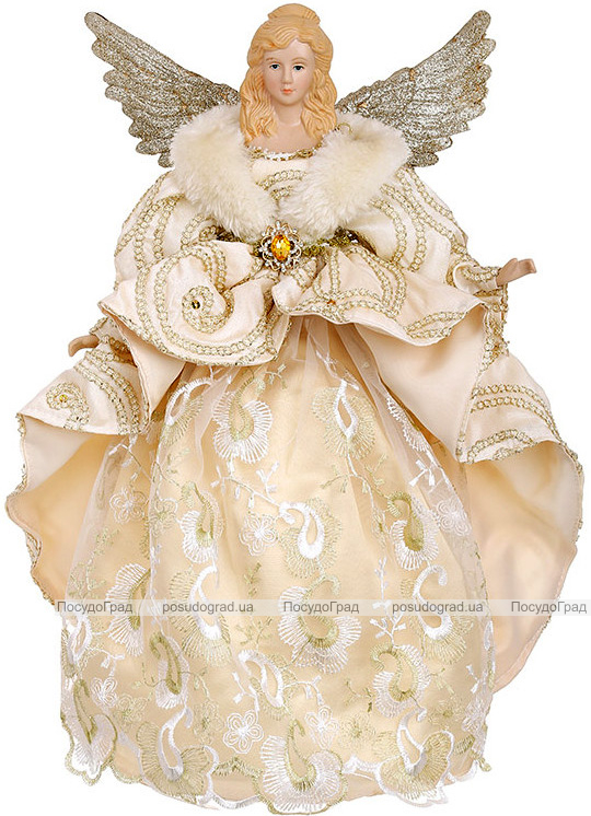 Фігурка декоративна "Ангел Різдвяний" 41см, в шампань