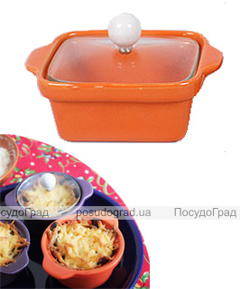 Кокотниця Blanche кераміка 12x9x4см зі скляною кришкою