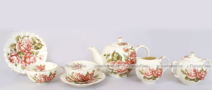 Чайный сервиз Cream Rose 250мл 15 предметов на 6 персон