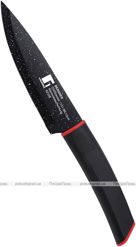 Набор 3 кухонных ножа Bergner Simanto Black с мраморным покрытием
