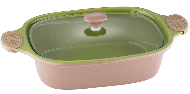 Каструля керамічна Bergner 2,35л коричнева зі скляною кришкою