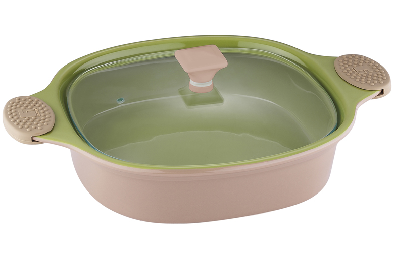 Каструля керамічна Bergner 1,4 л коричнева зі скляною кришкою
