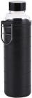 Пляшка для води Bergner Blacky 600мл, скляна, чорний чохол