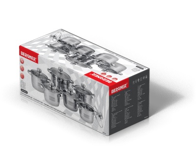 Набір кухонного посуду Kaiserhoff Alexander Mega Cookware 12 предметів