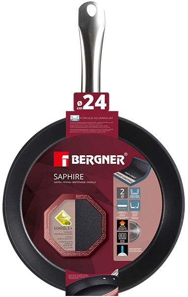 Сковорода Bergner Saphire Ø20х9.5см індукційна з антипригарним покриттям, рожеве золото