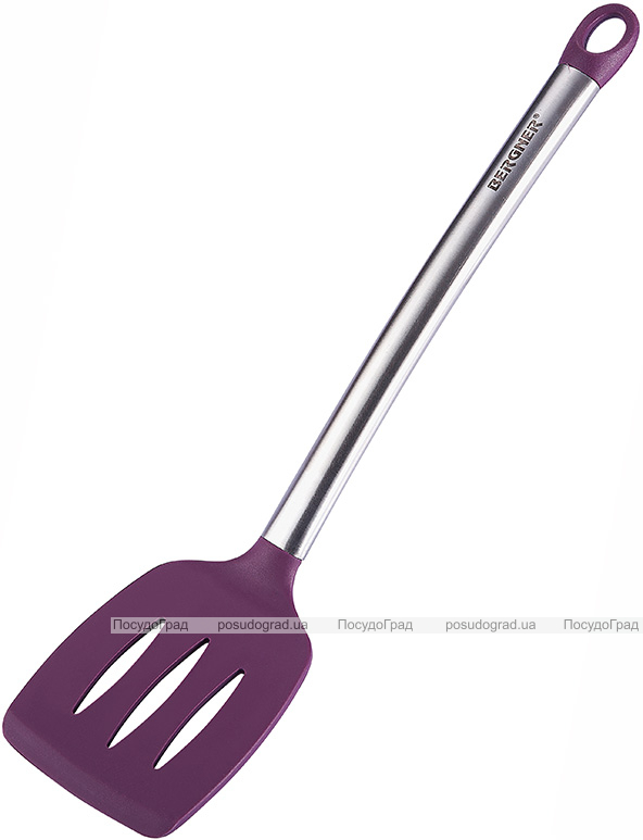 Лопатка Bergner Flex Kitchen 36см силіконова зі сталевою ручкою, фіолетова