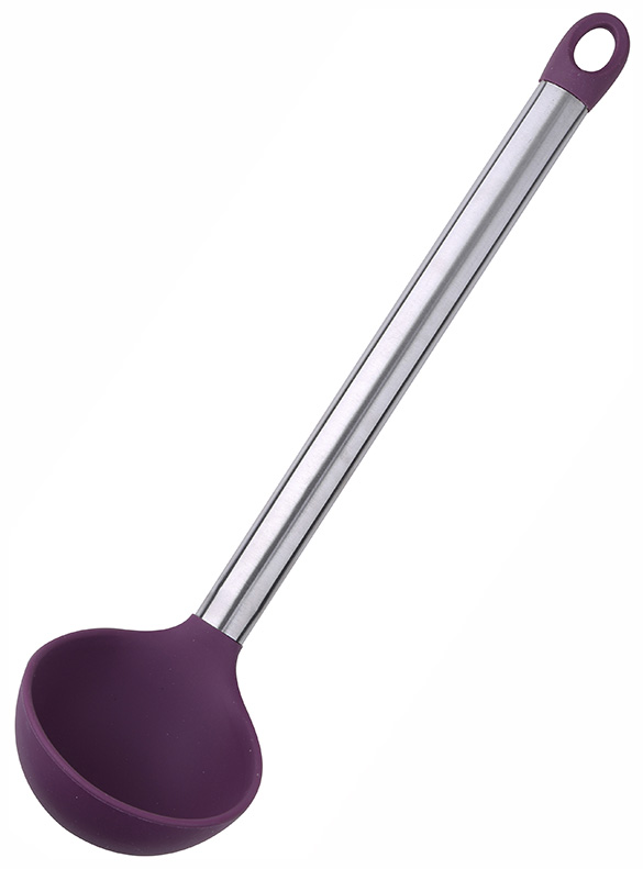 Половник Bergner Flex Kitchen 31см силиконовый со стальной ручкой, фиолетовый